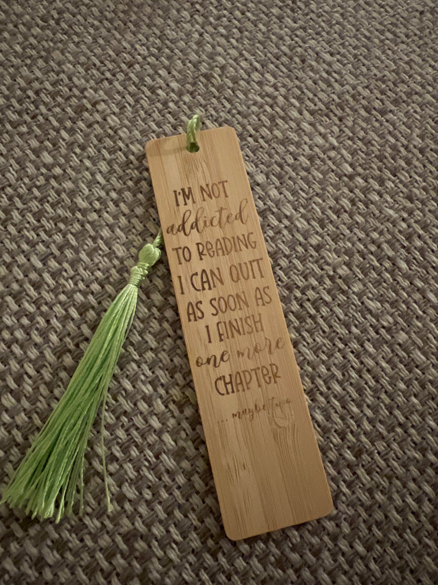 Not addicted to reading wooden engraved bookmark