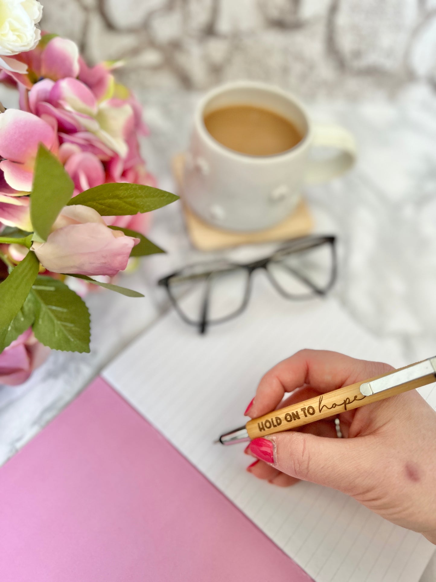 Hold on to hope engraved pen