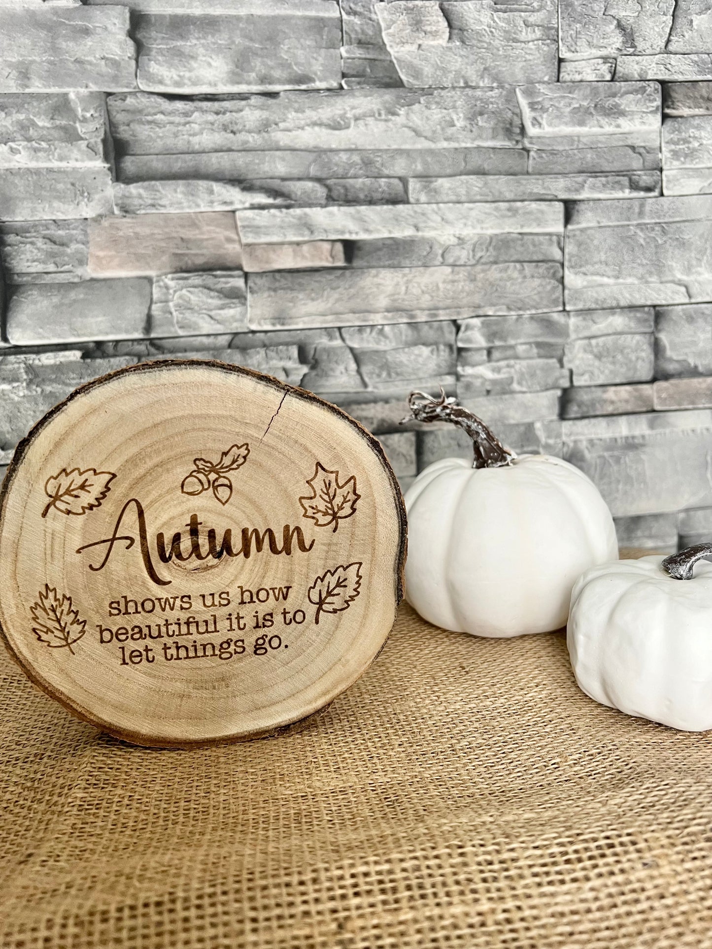 Autumn shows us how beautiful engraved wooden plaque