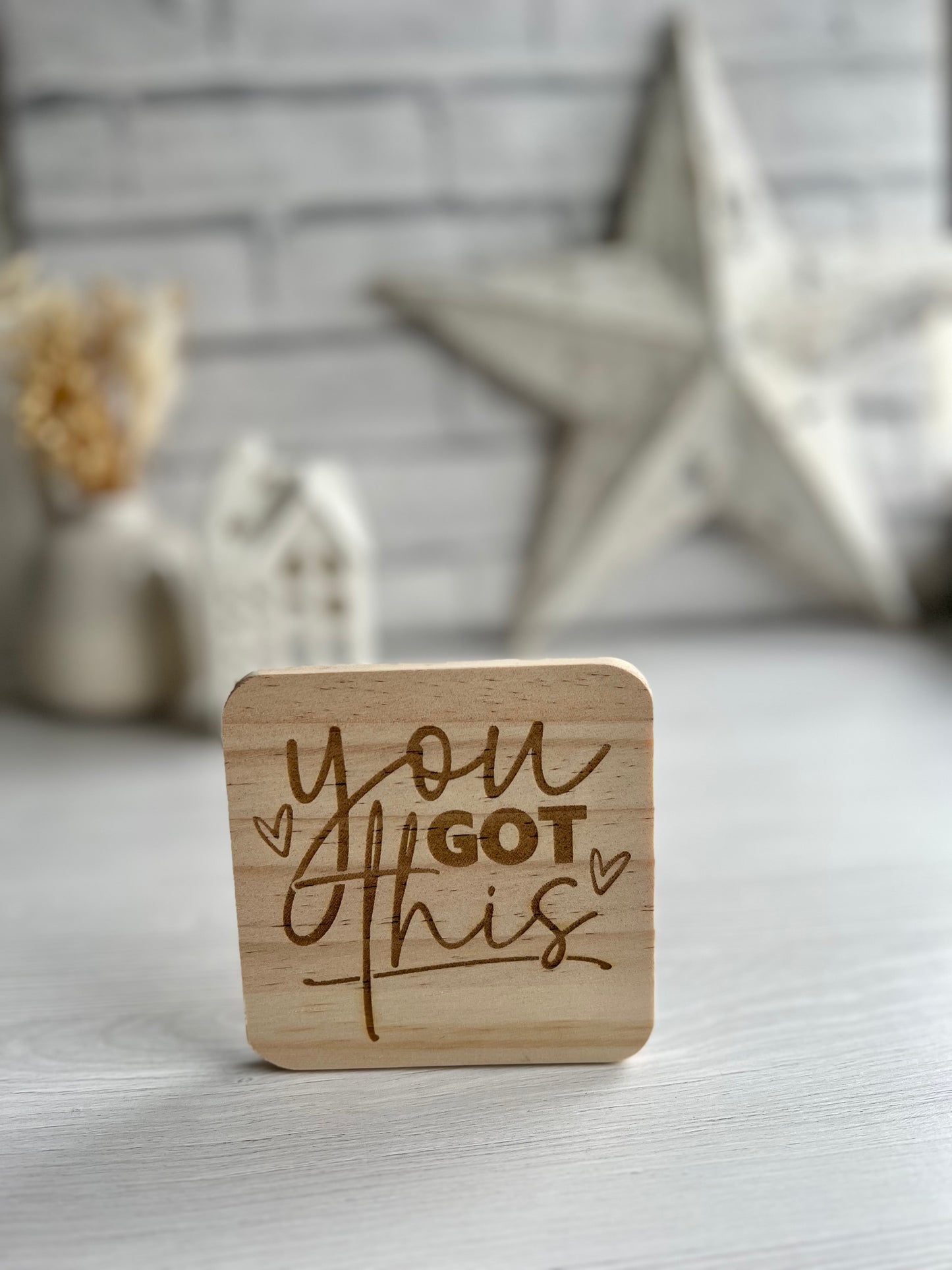 You got this wooden engraved coaster