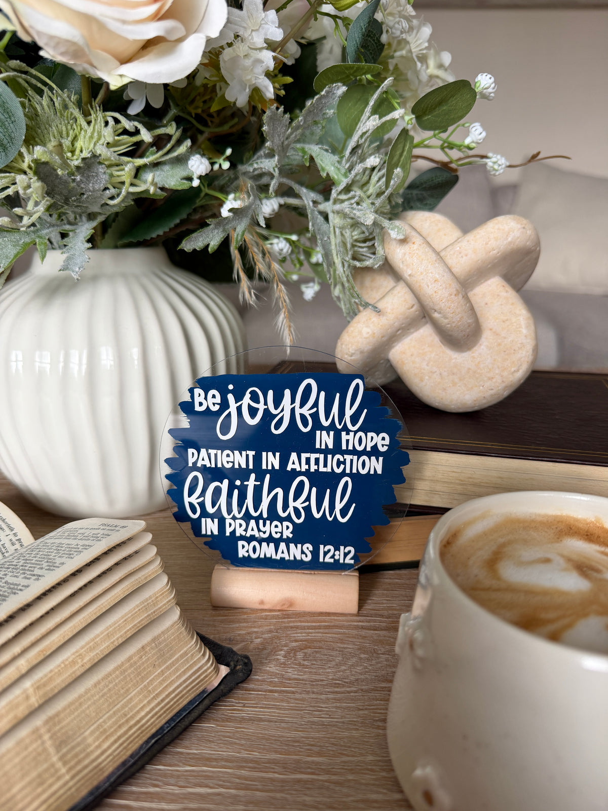 Be joyful in hope acrylic plaque