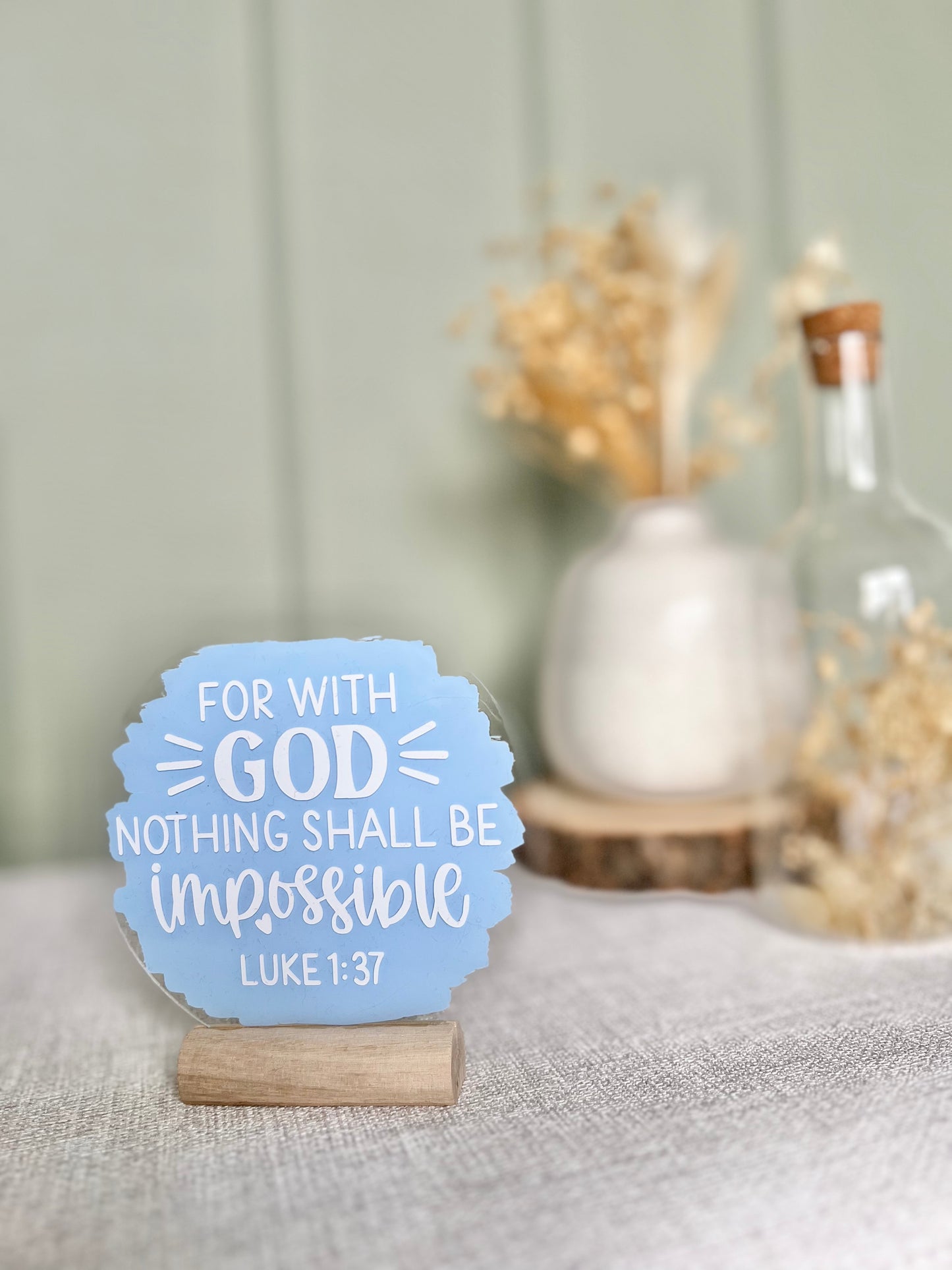With God nothing shall be impossible acrylic plaque