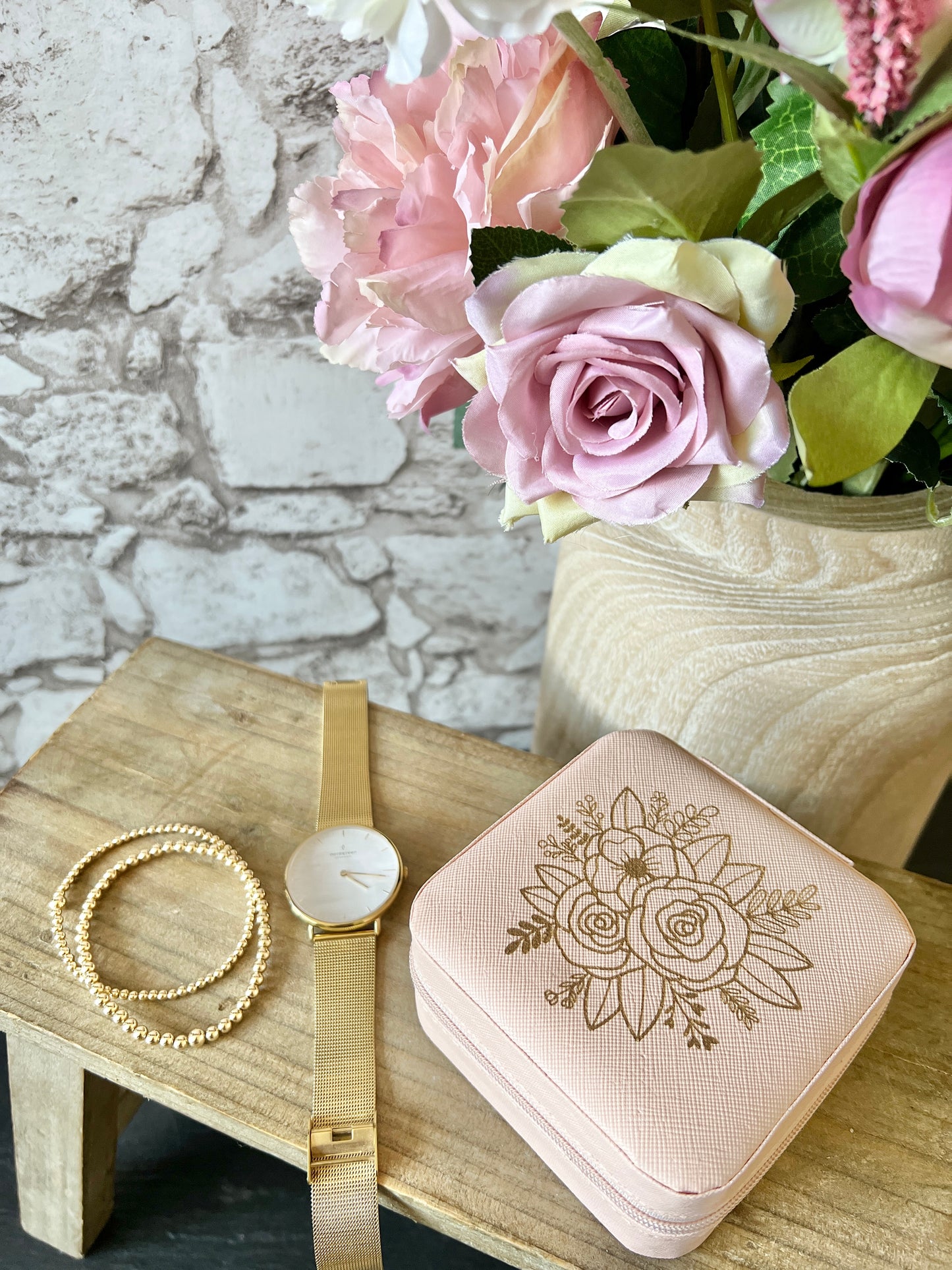 Floral jewellery box (pink)