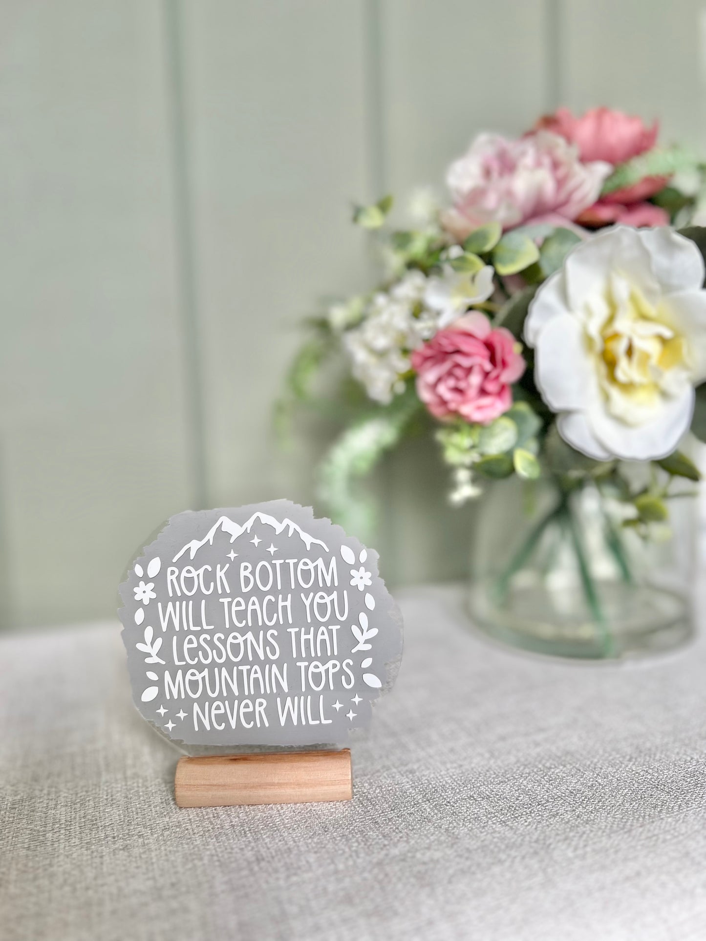 Rock bottom will teach you acrylic plaque