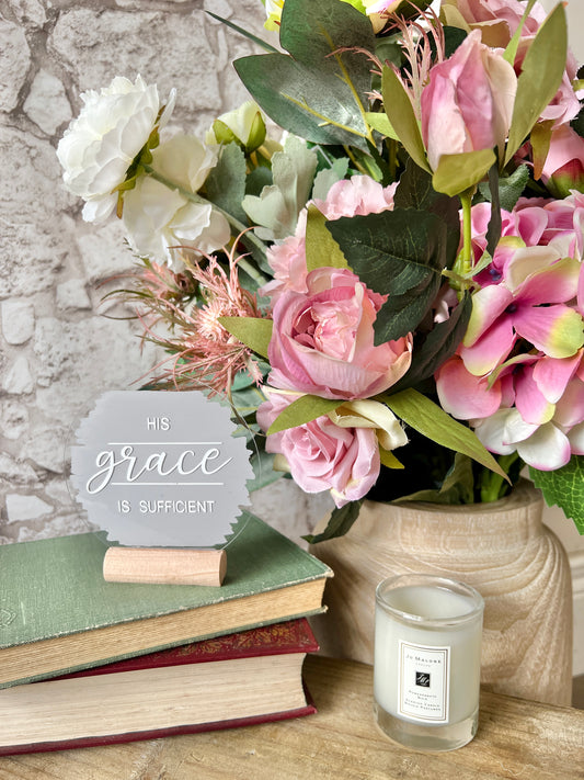 His grace is sufficient acrylic plaque