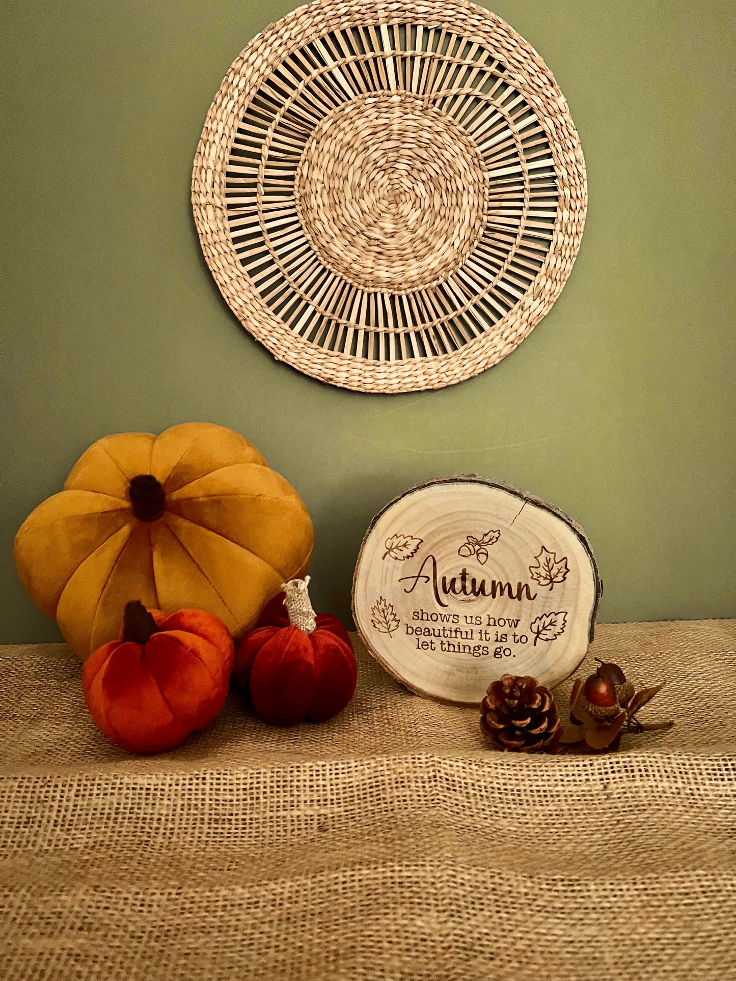 Autumn shows us how beautiful engraved wooden plaque