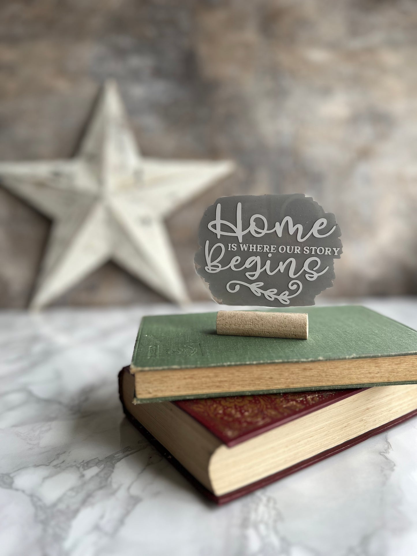 Home is where our story begins acrylic plaque