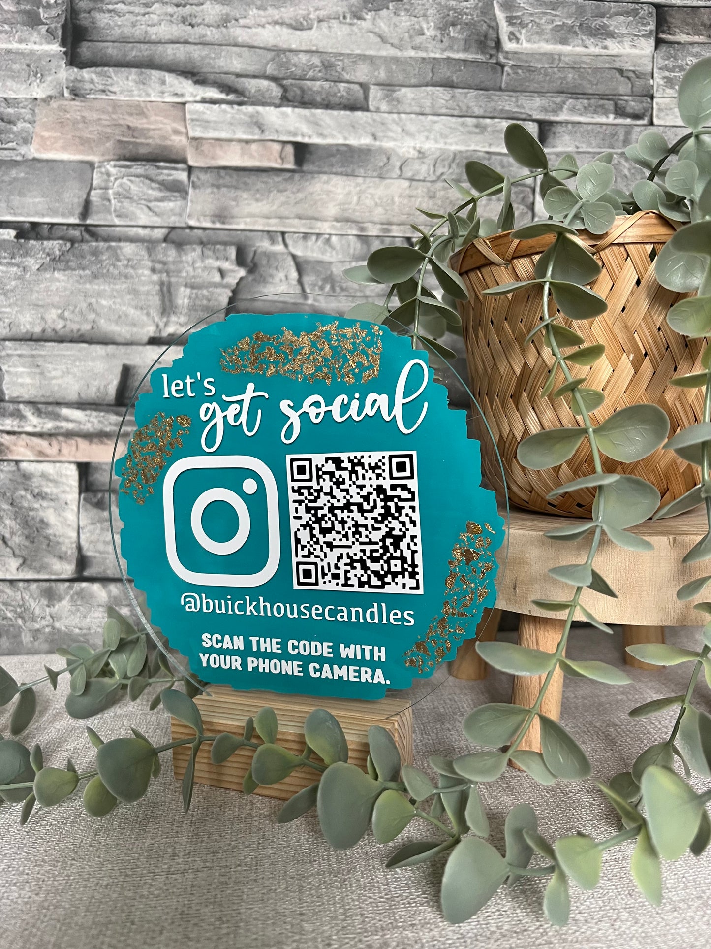 QR Code business plaque