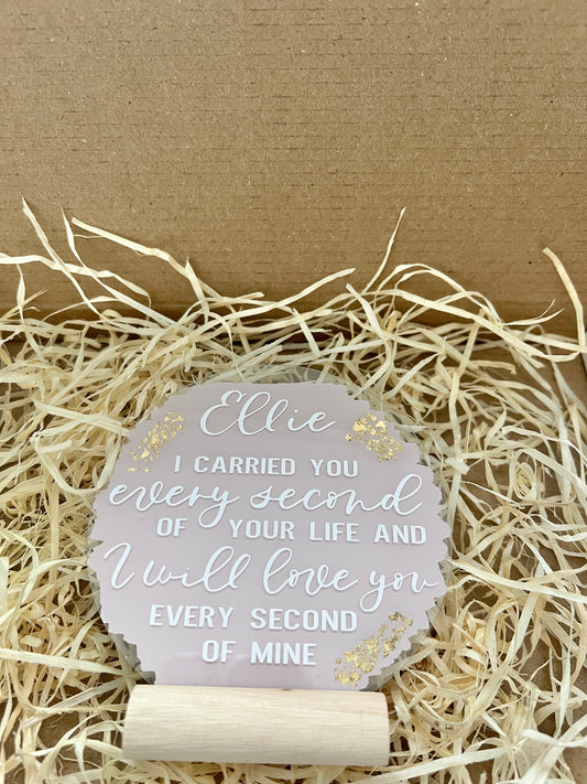 Baby loss memorial plaque - optional personalisation
