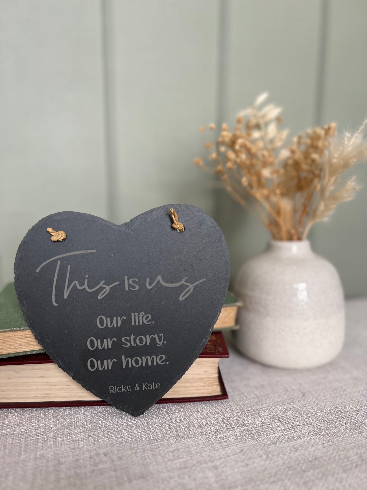 Design your own engraved slate heart -personalised
