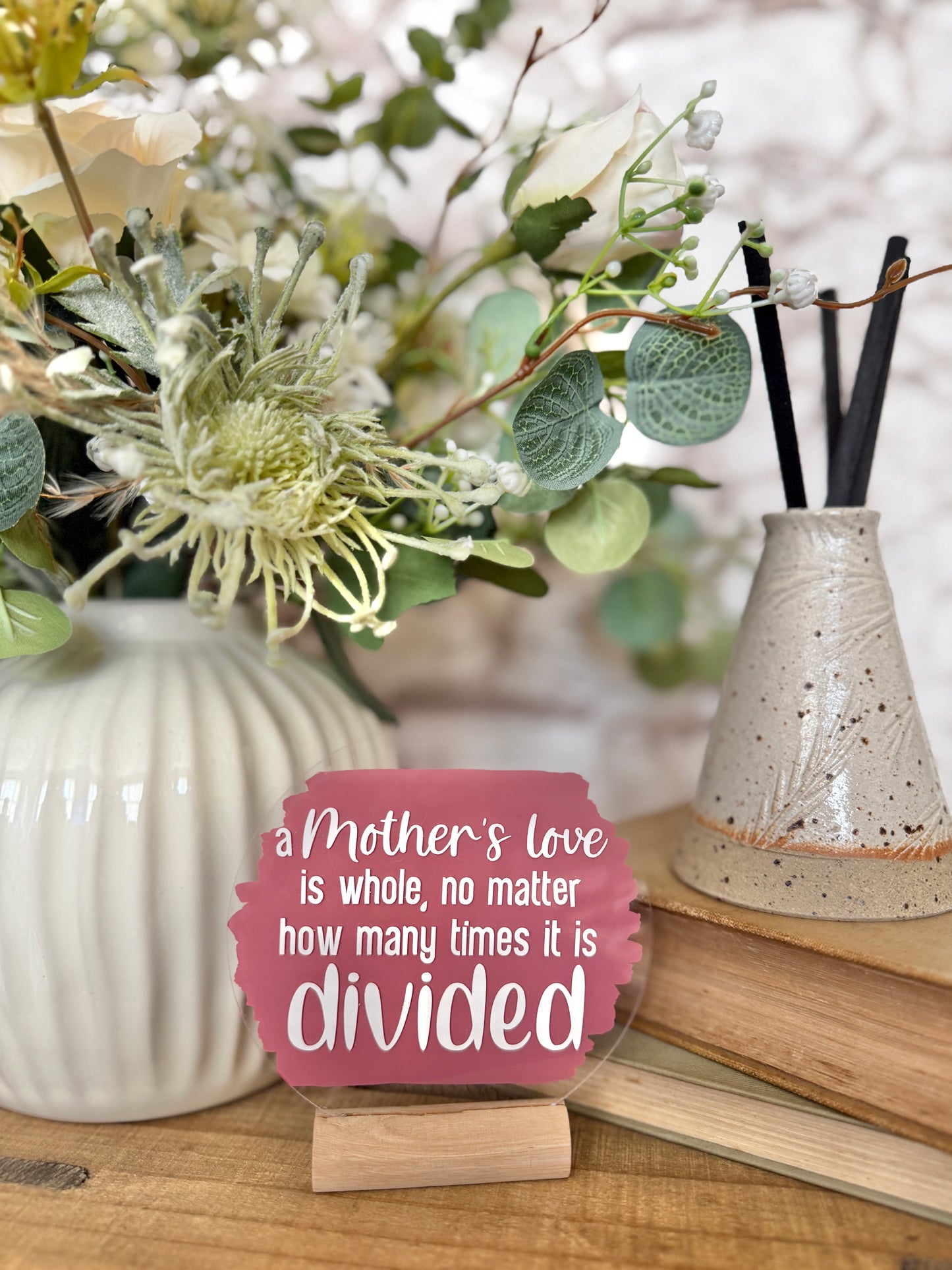 A mother's love is whole acrylic plaque