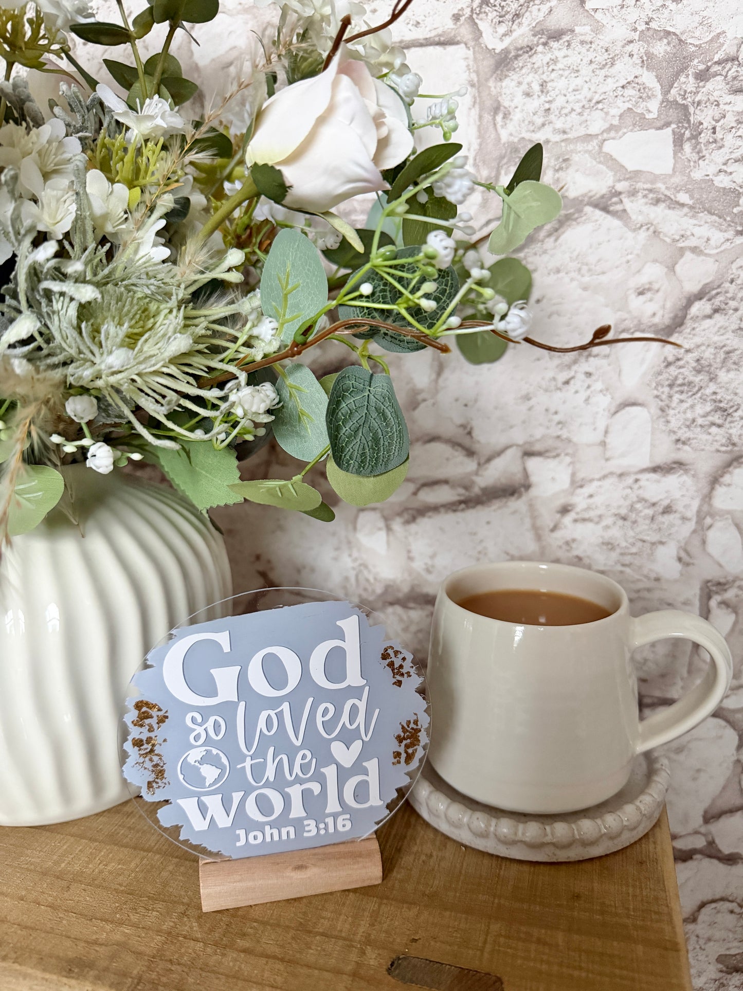 God so loved the world (John 3:16) acrylic plaque