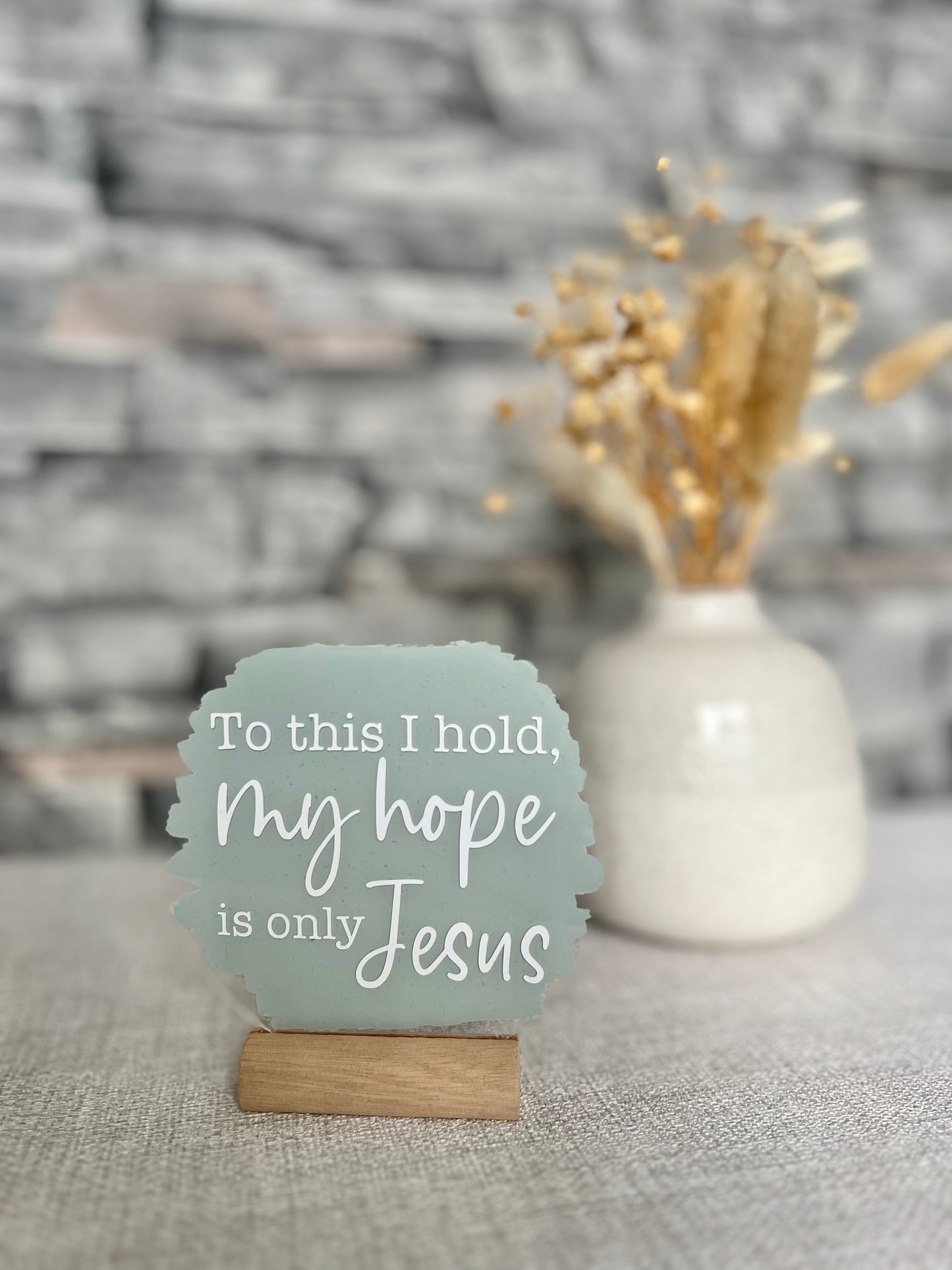 To this I hold acrylic plaque