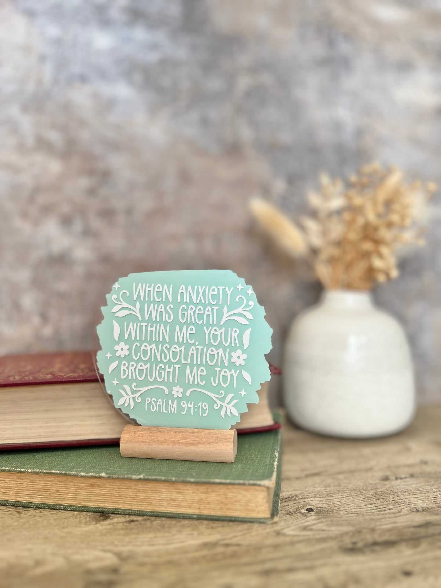 When anxiety was great within me acrylic plaque