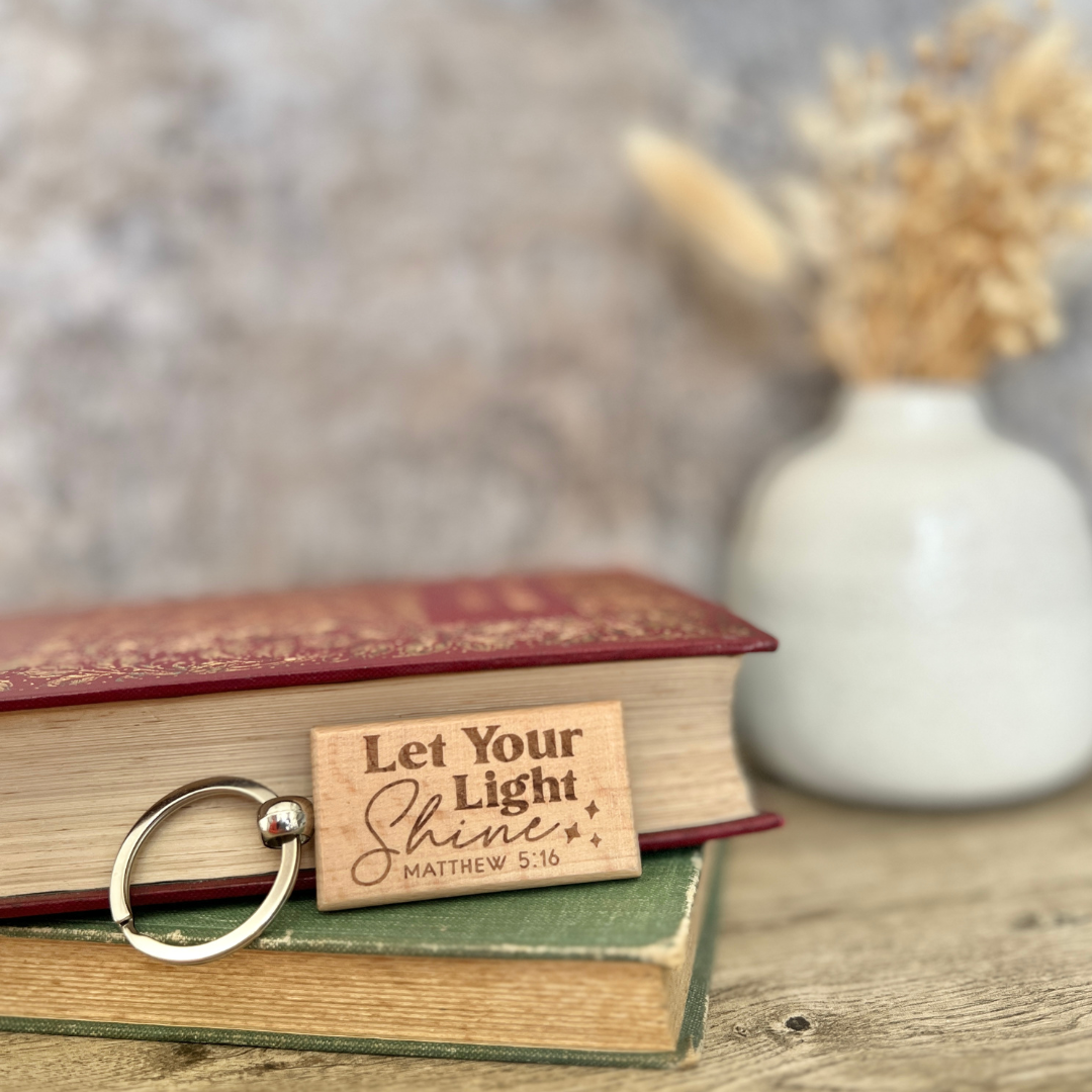 Let your light shine engraved keyring