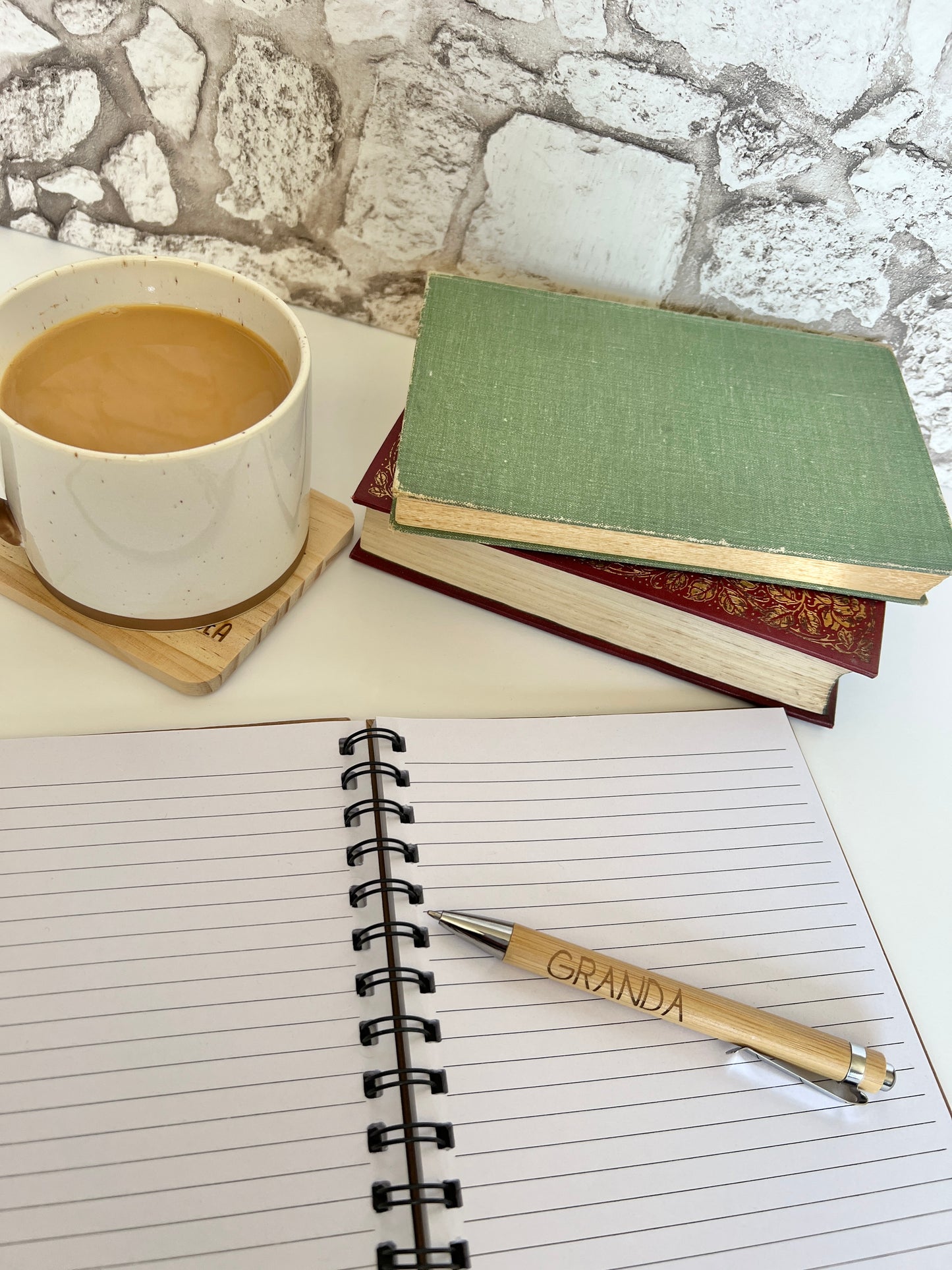 Granda engraved bamboo pen