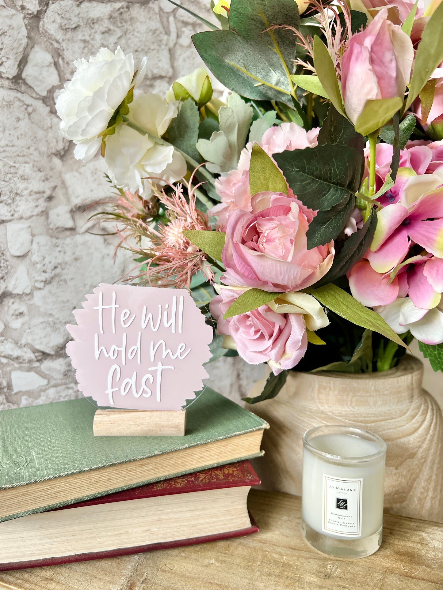 He will hold me fast acrylic plaque