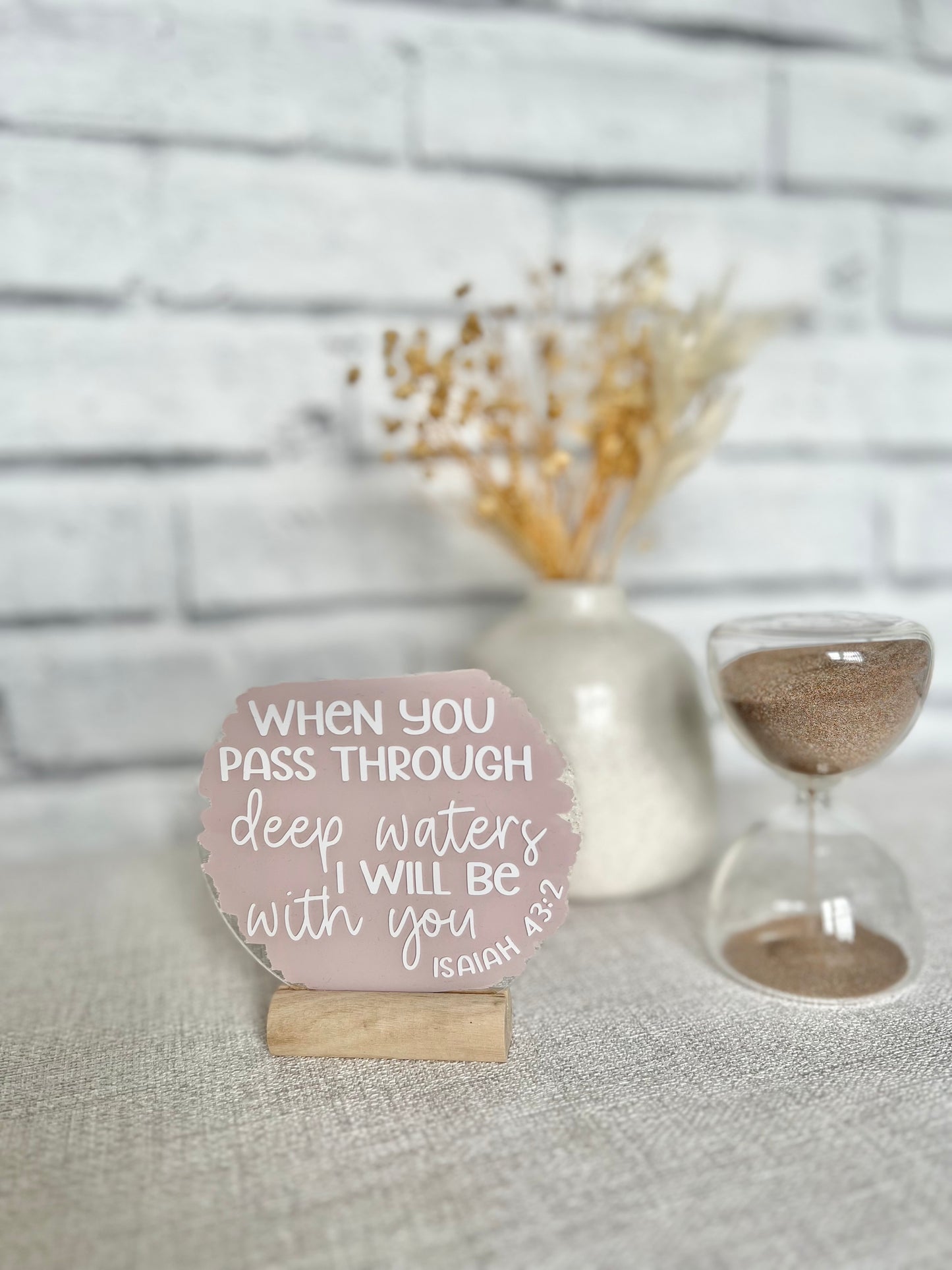 When you pass through deep waters acrylic plaque