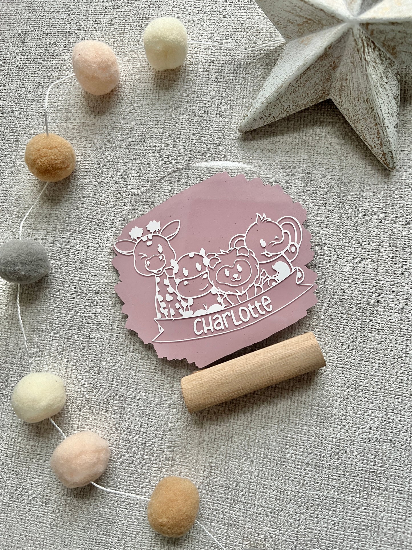 Personalised kids name acrylic plaque