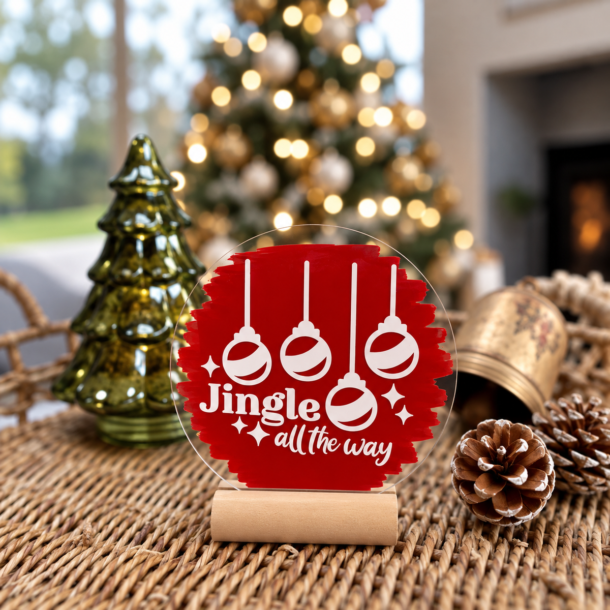 Jingle All The Way Christmas Acrylic Plaque