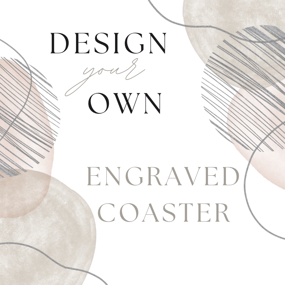 Design your own engraved wooden coaster (text only) - personalised