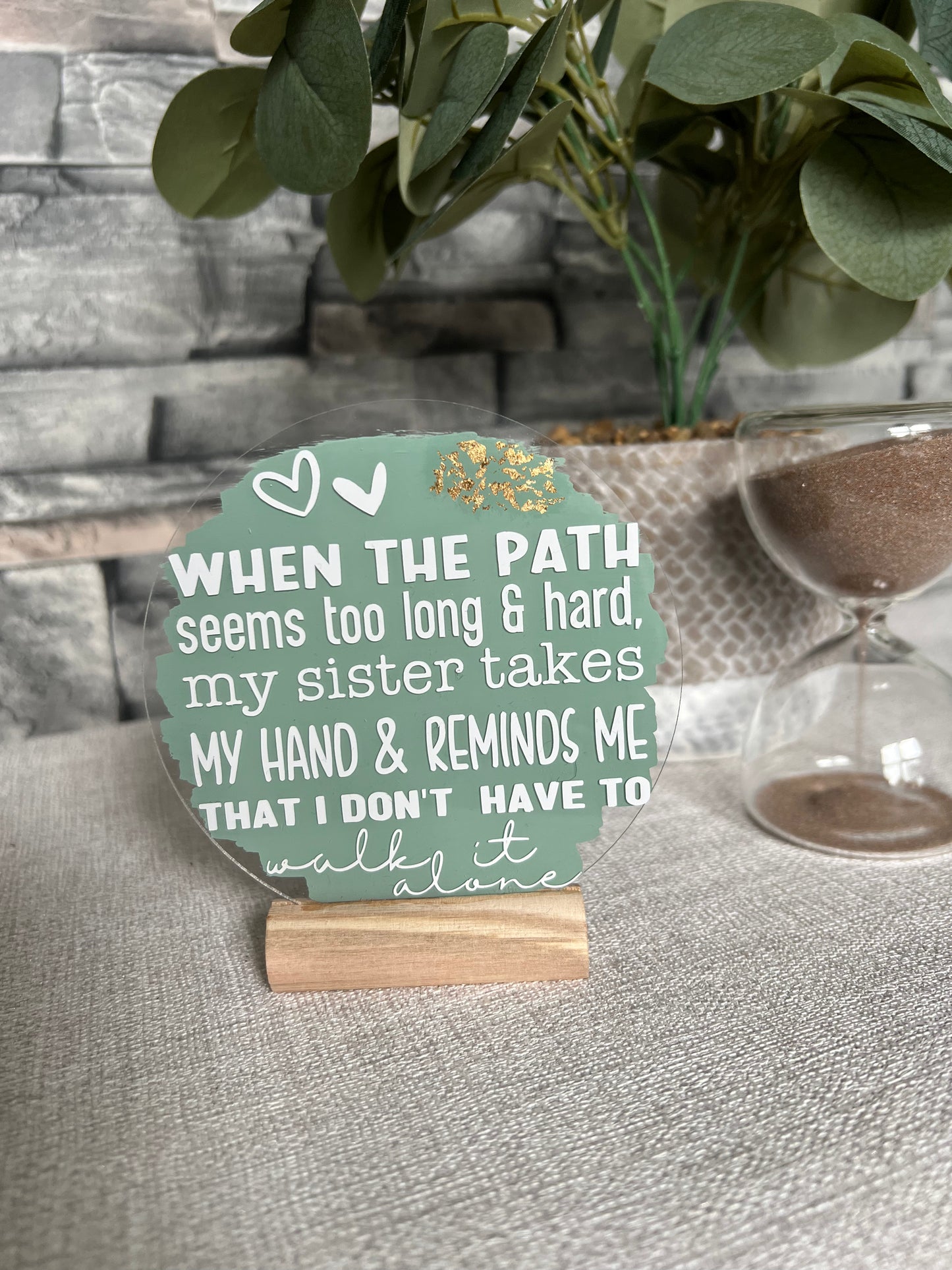 Sister takes my hand acrylic plaque