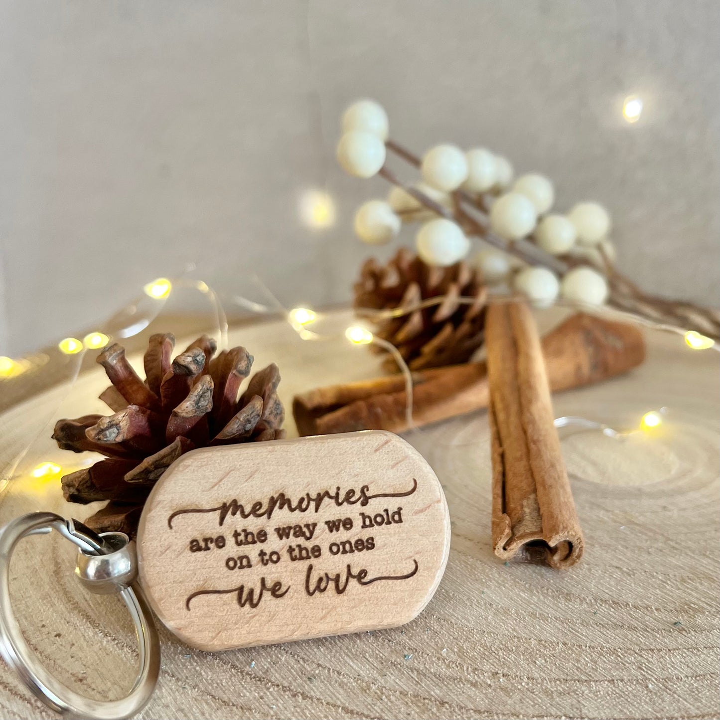 Memories engraved keyring