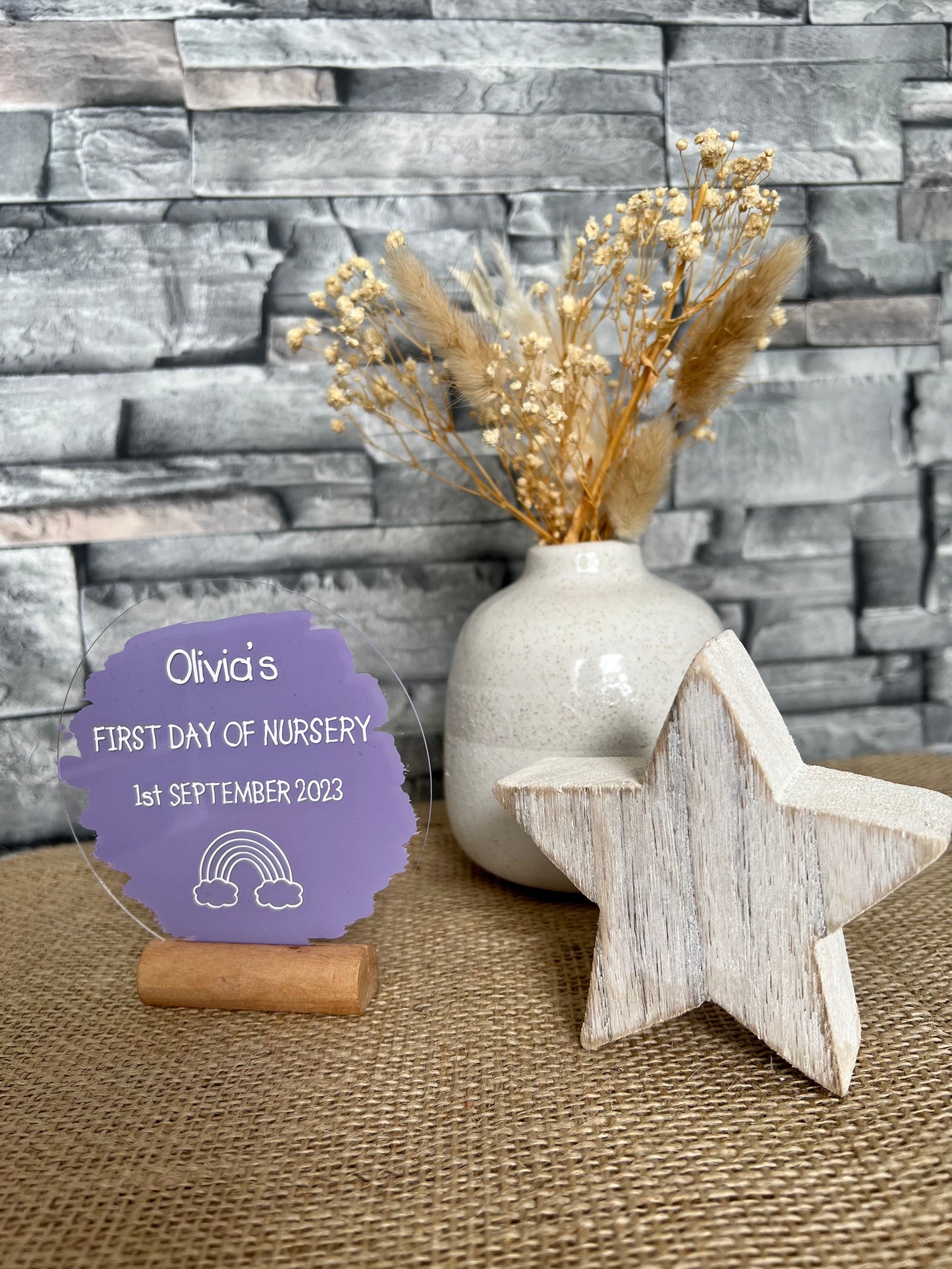 First day of nursery personalised plaque