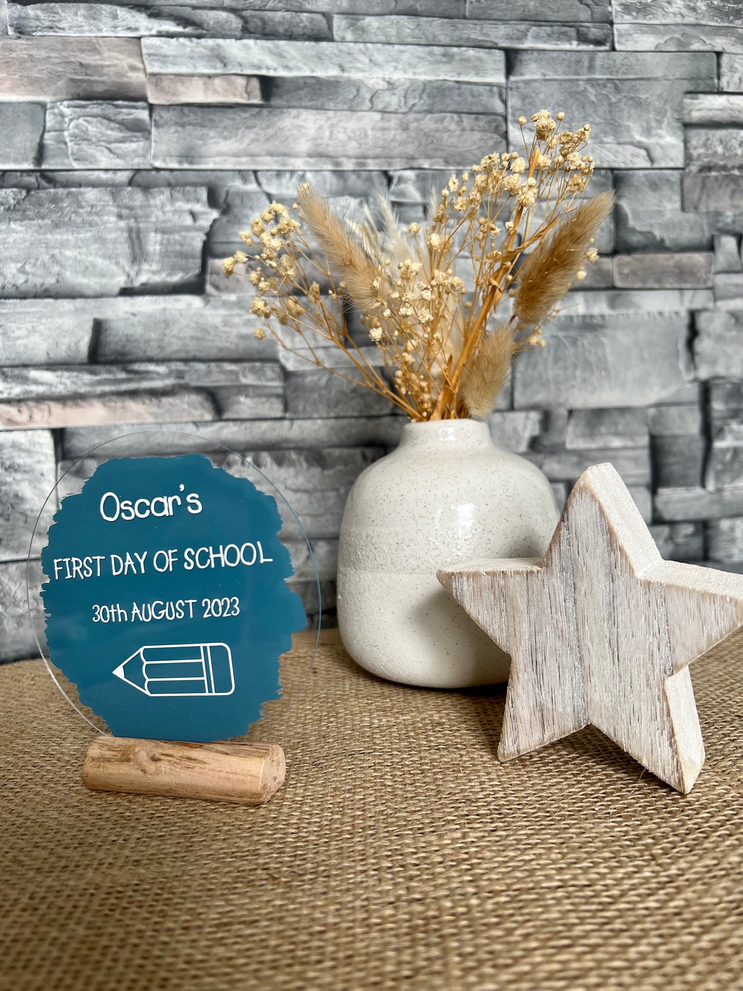 First day of school personalised plaque