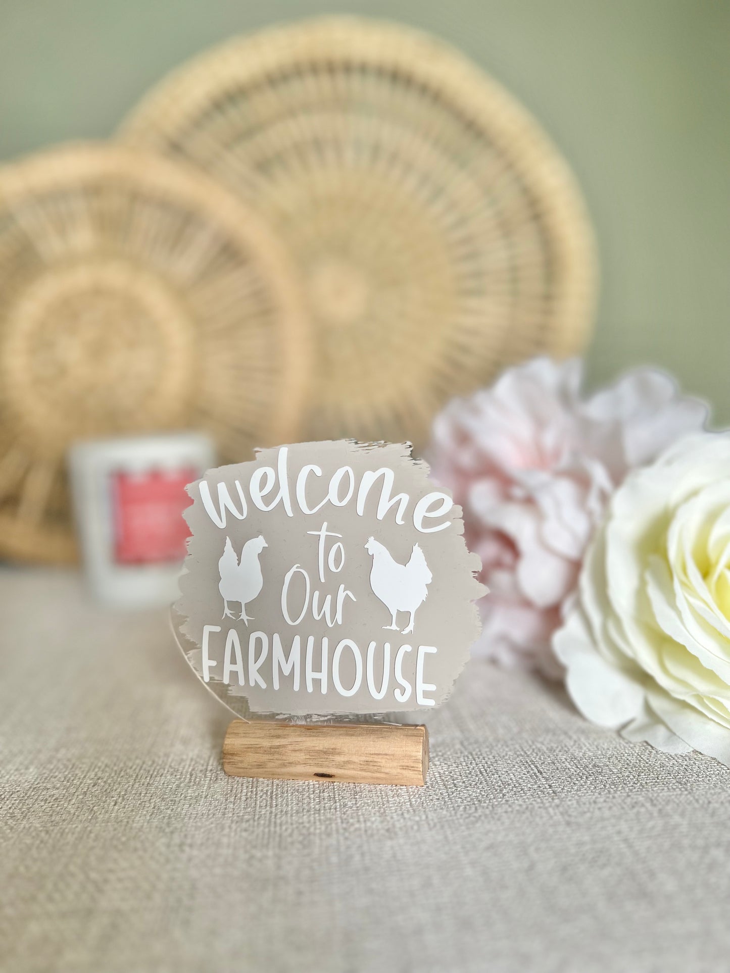 Welcome to our farmhouse acrylic plaque