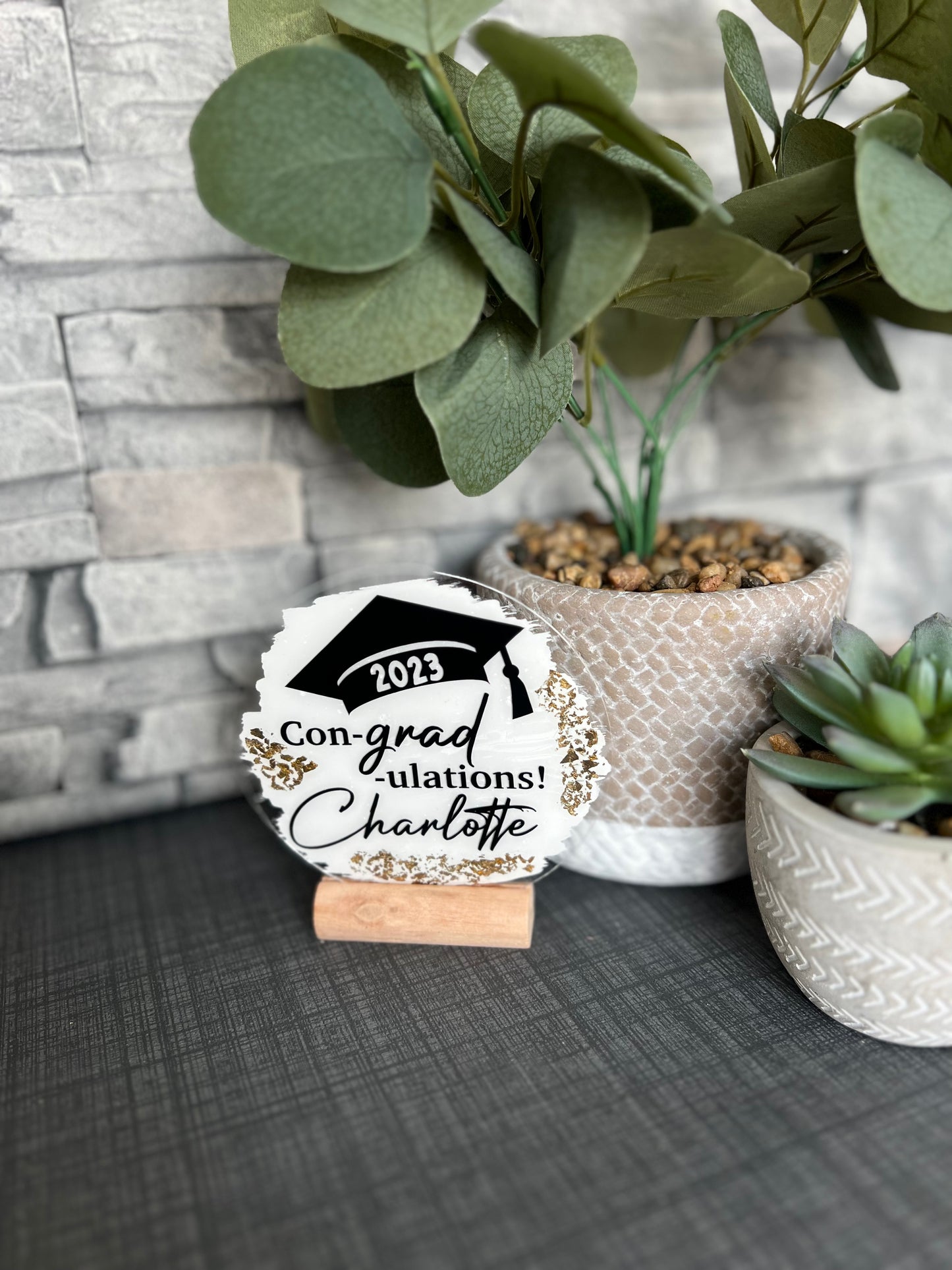 Personalised graduation acrylic plaque