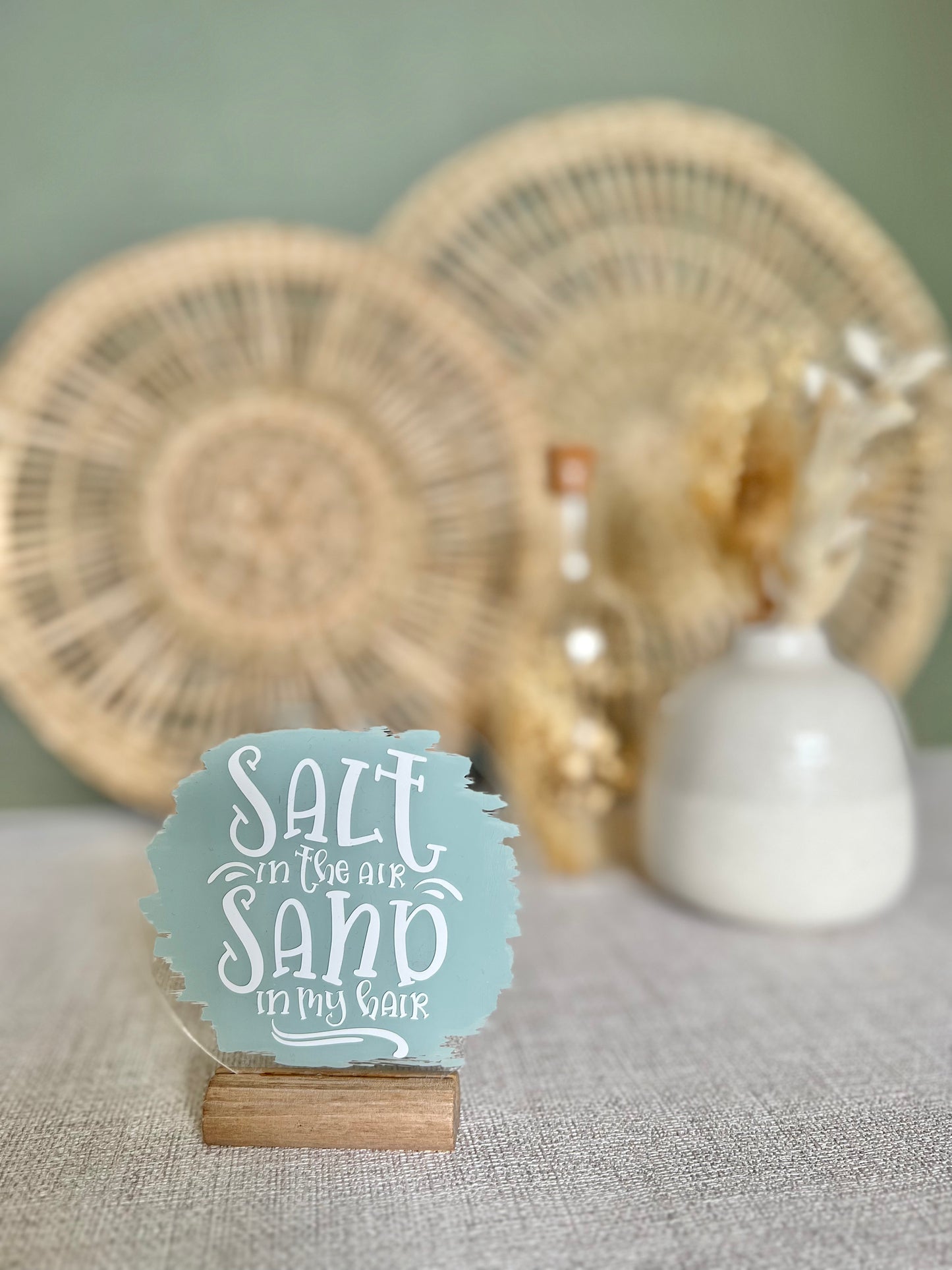 Salt in the air, sand in my hair acrylic plaque