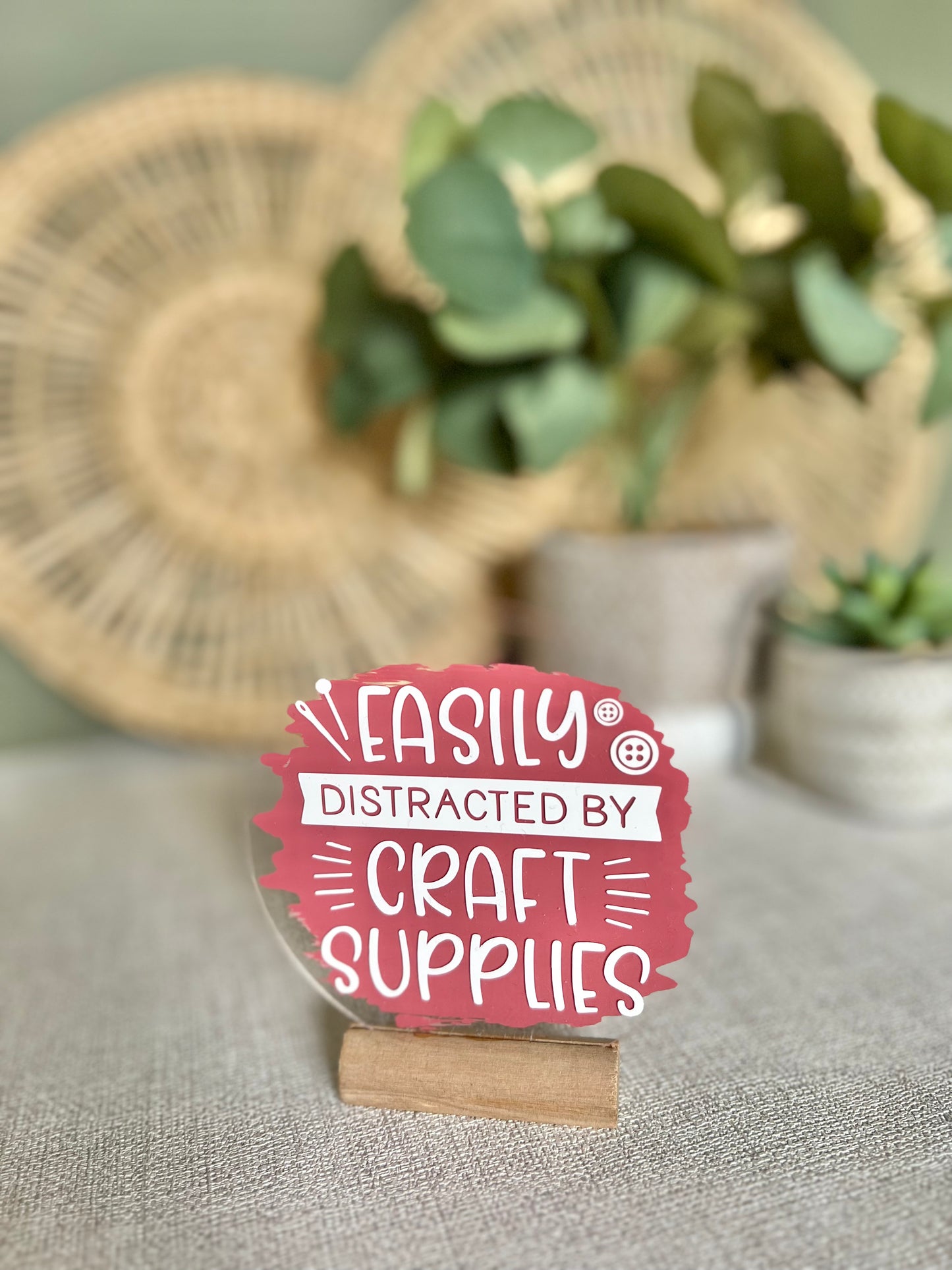 Craft supplies acrylic plaque