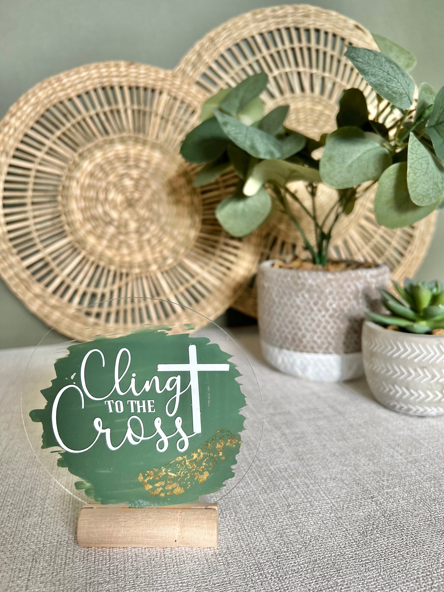 Cling to the cross acrylic plaque