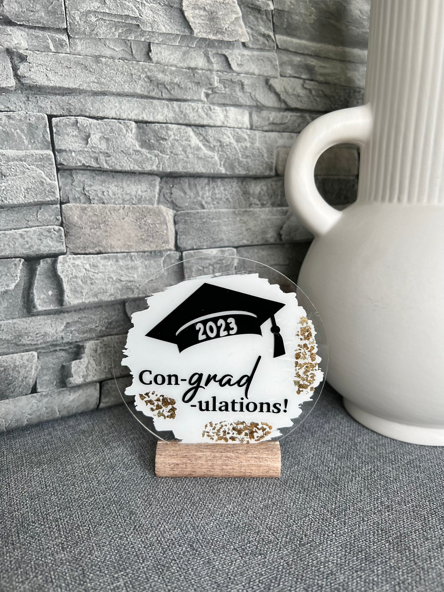 Con-grad-ulations acrylic plaque (non personalised)