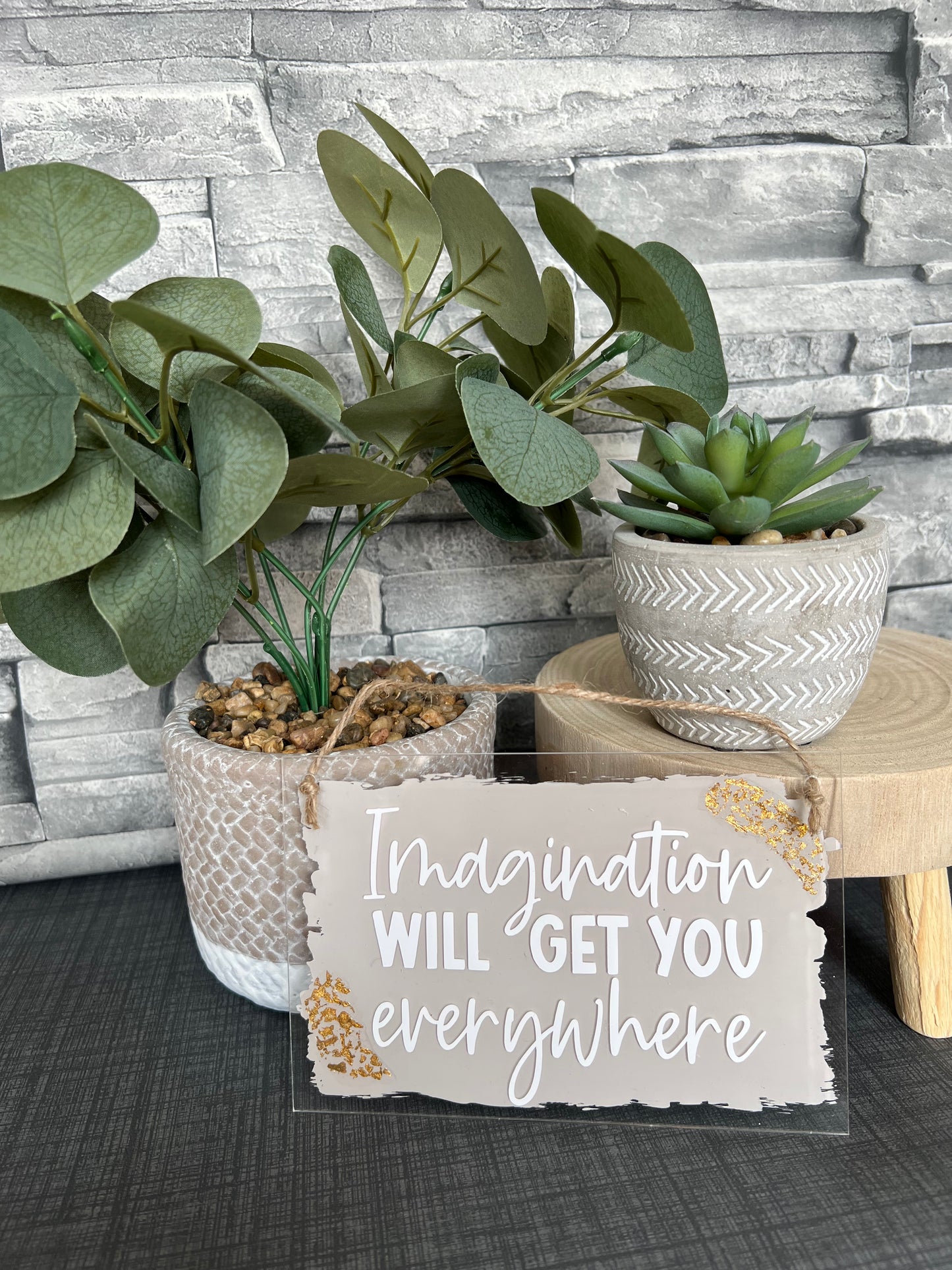 Imagination hanging plaque