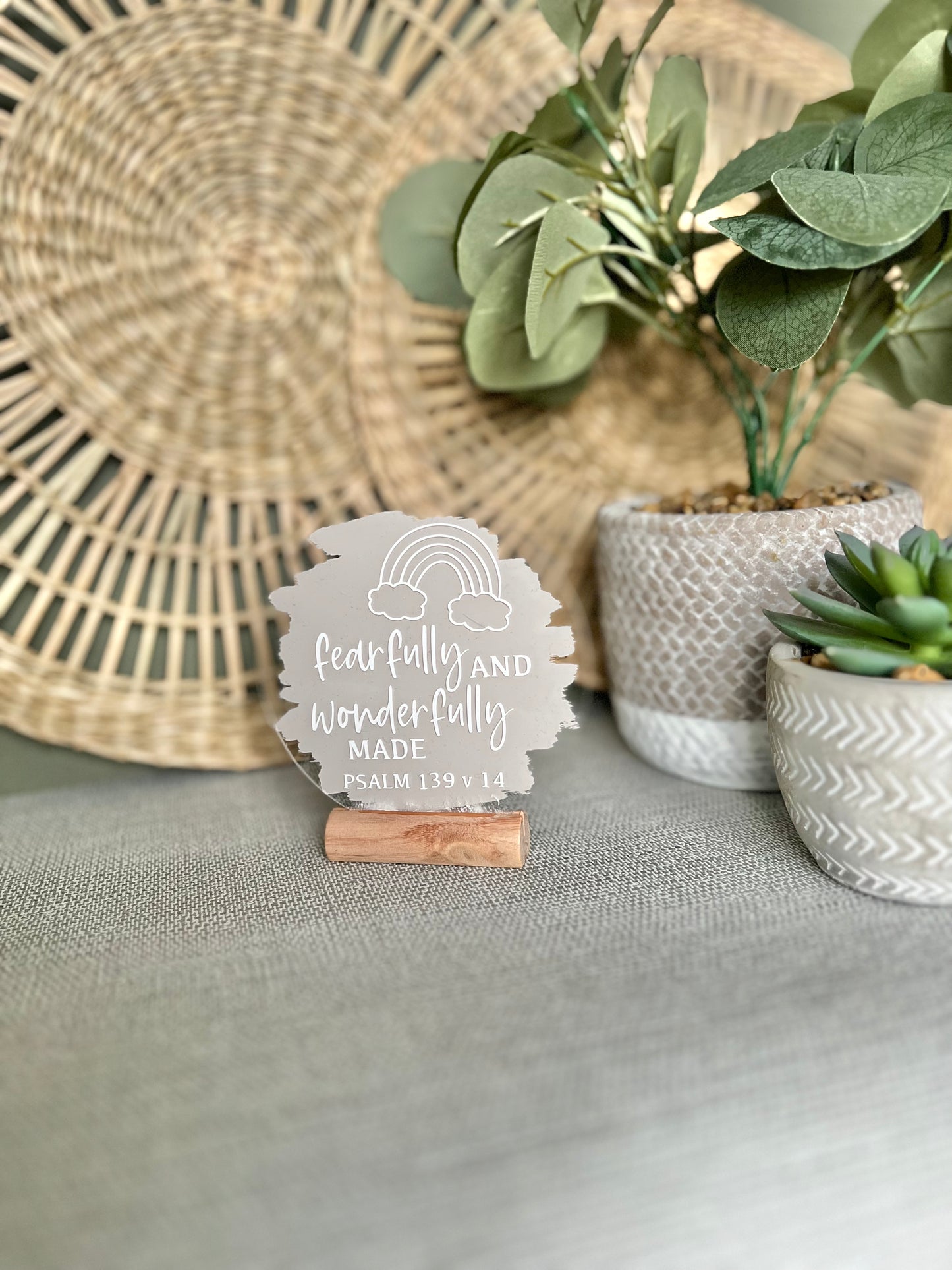 Fearfully & wonderfully made rainbow acrylic plaque