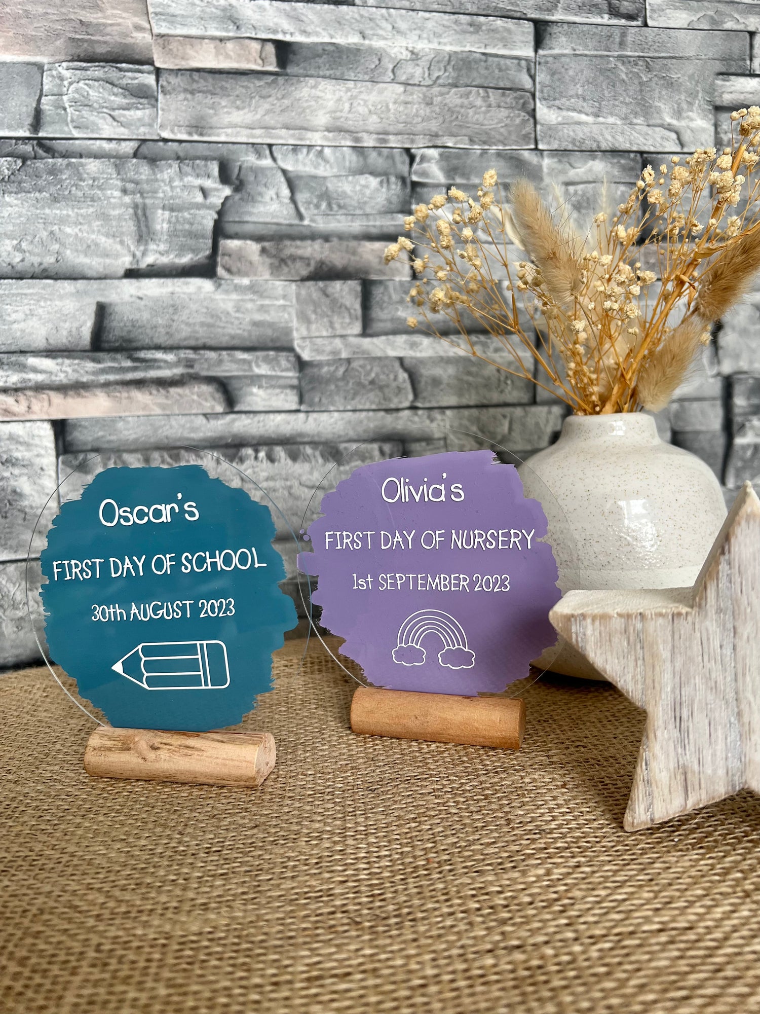 First day keepsake plaques