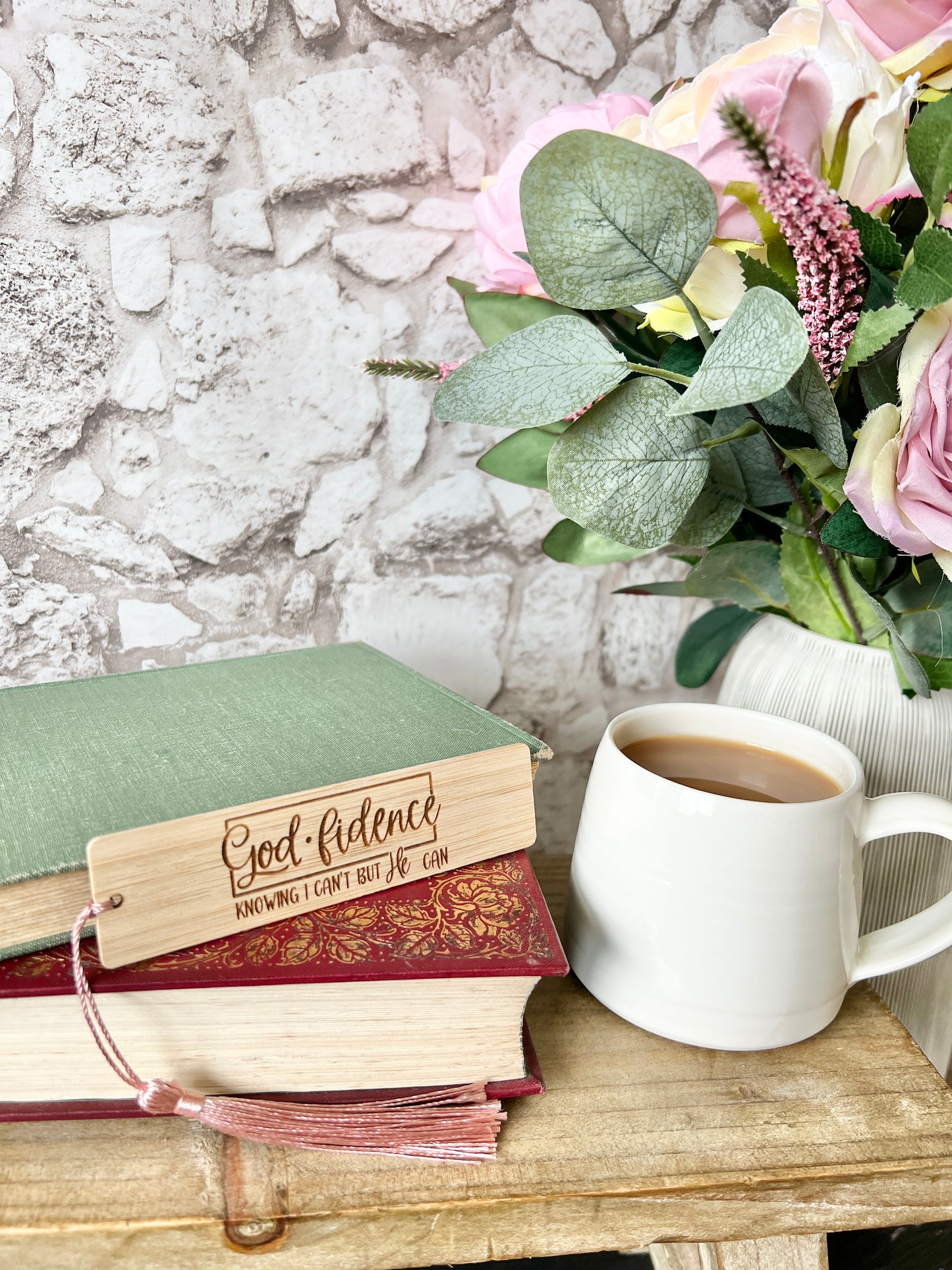 God-fidence wooden engraved bookmark