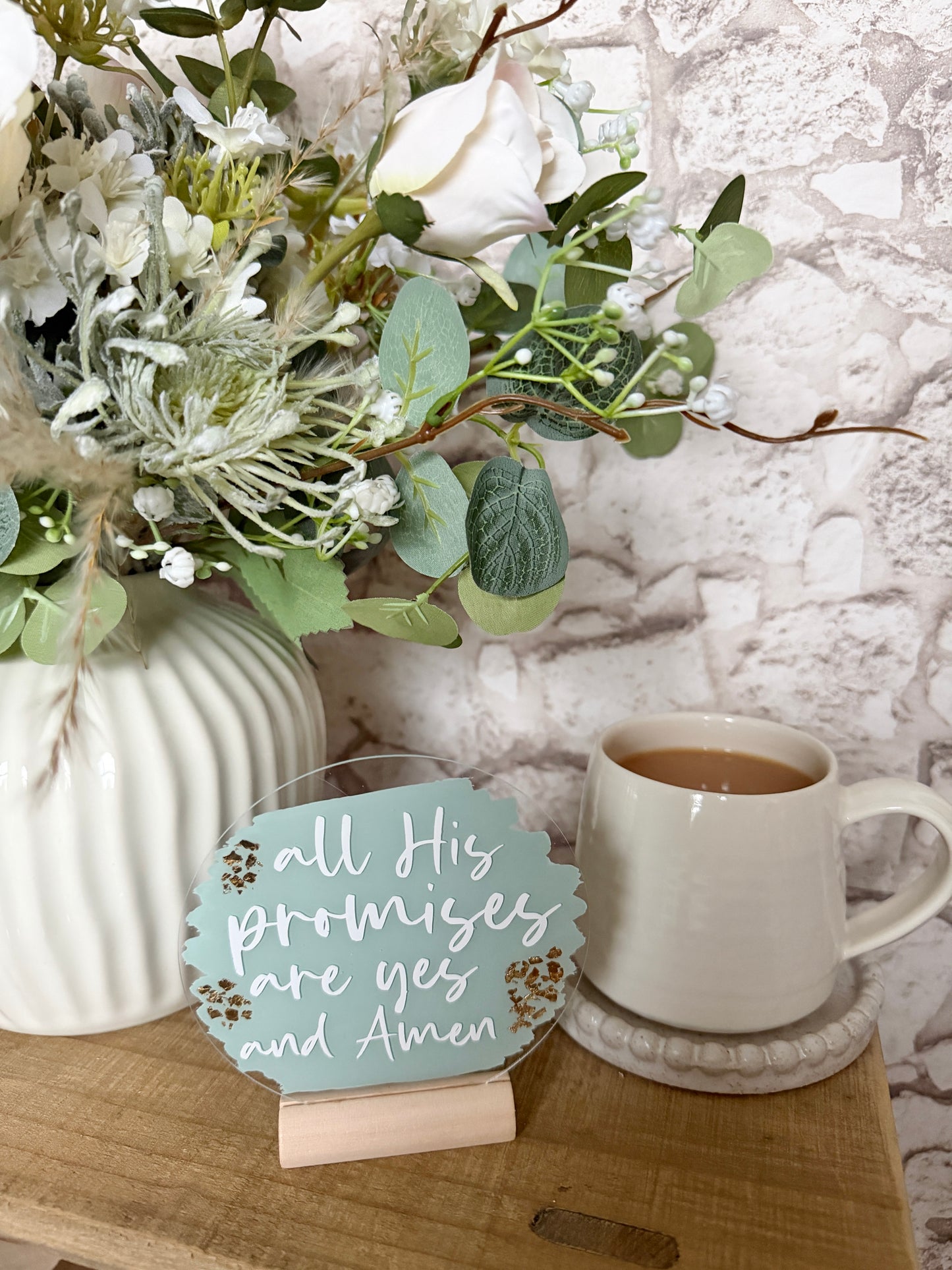 All His promises are yes and amen acrylic plaque