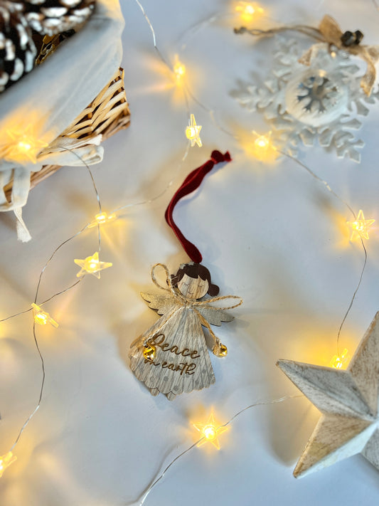 Peace on Earth angel tree decoration