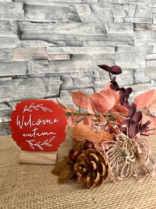 Welcome Autumn acrylic plaque
