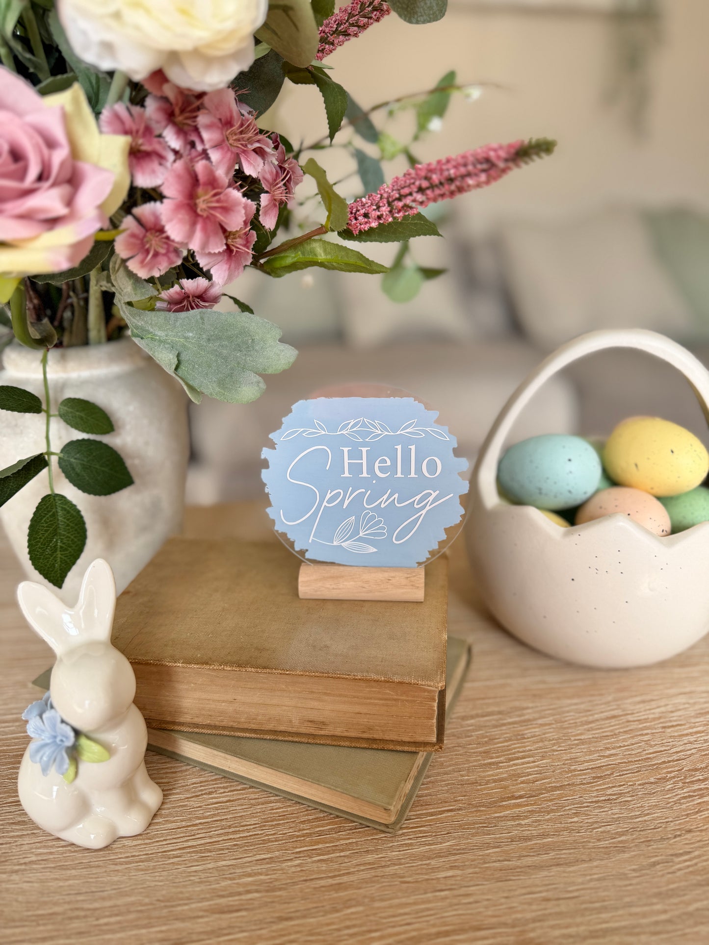 Hello Spring acrylic plaque