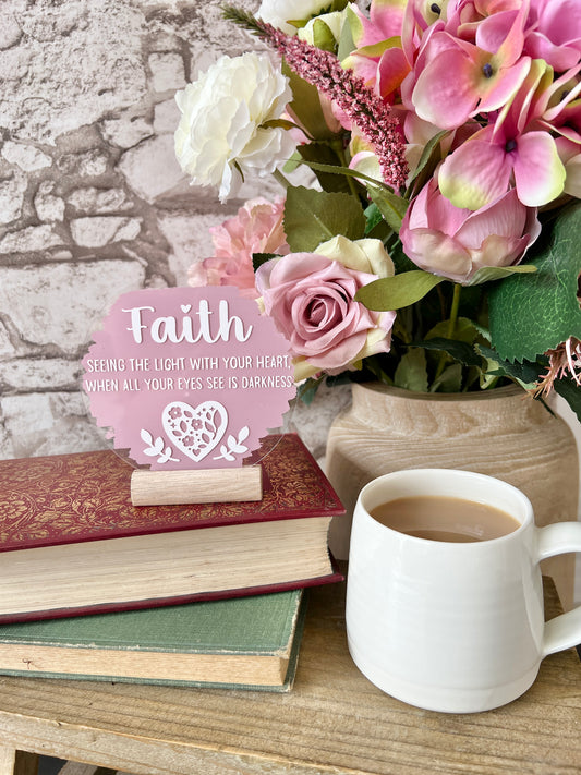 Faith heart acrylic plaque