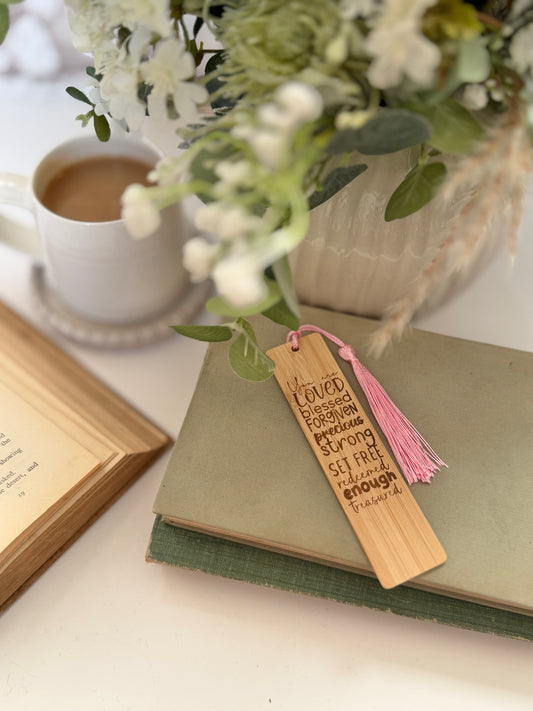 You are... wooden engraved bookmark