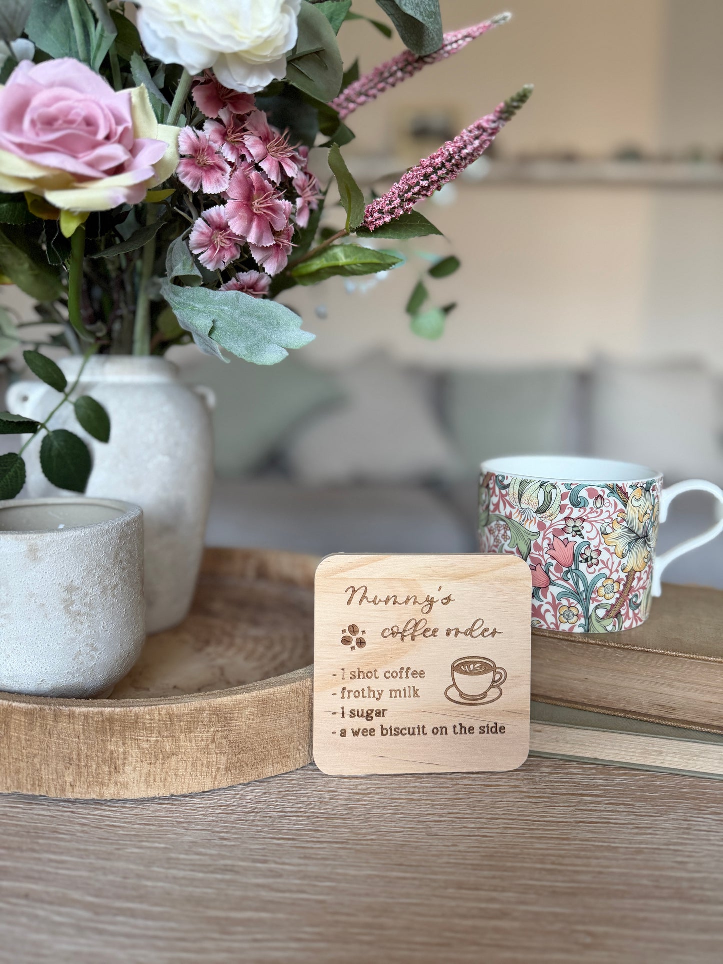 Mummy’s coffee order coaster