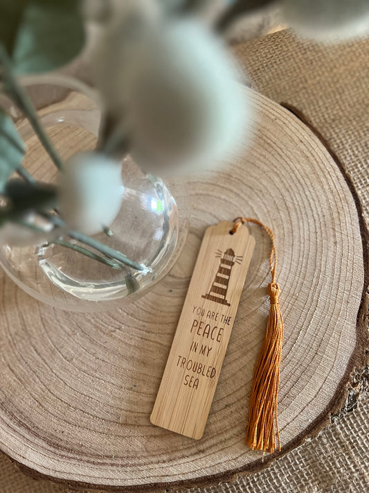 Lighthouse wooden engraved bookmark