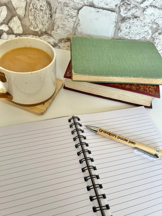 Grandpa’s puzzle pen (engraved bamboo pen)