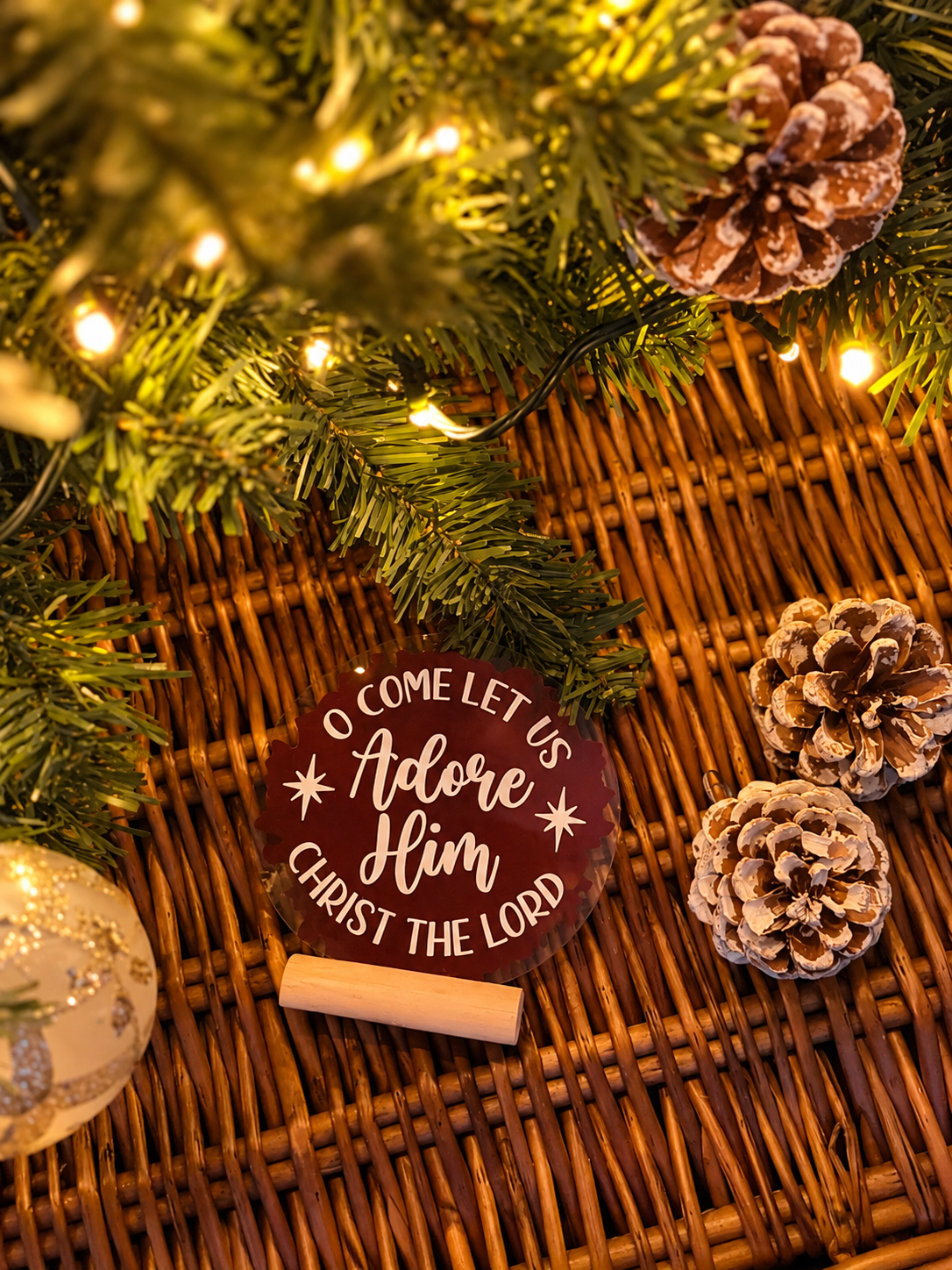 O Come Let Us Adore Him Christmas Acrylic Plaque