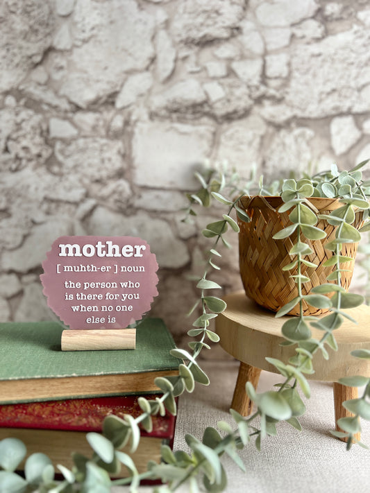 Mother definition acrylic plaque